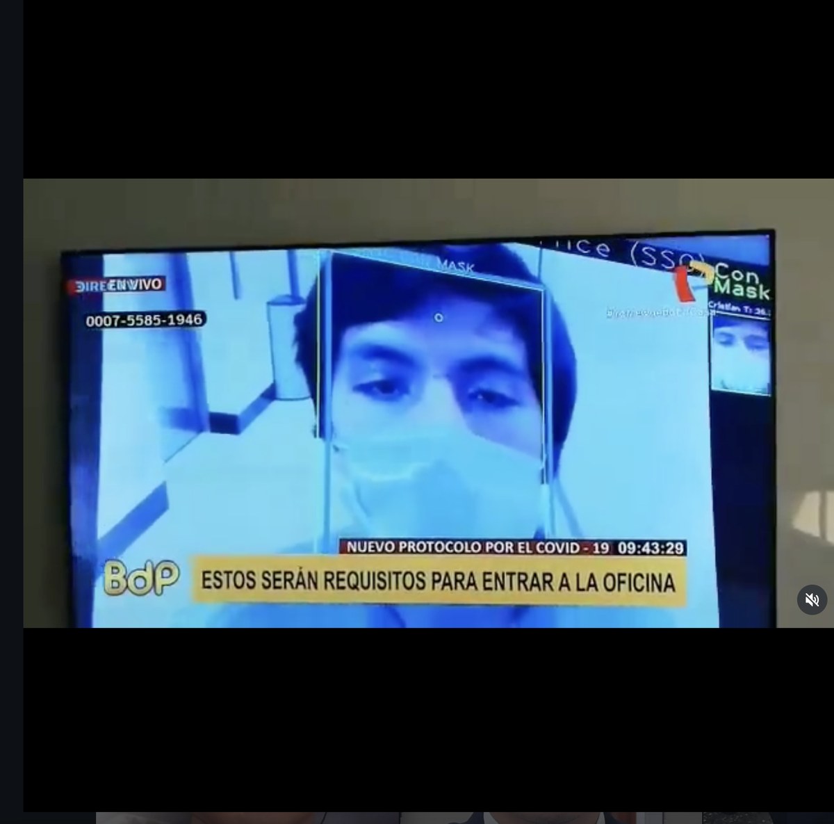 Masked-face detection system on national TV news